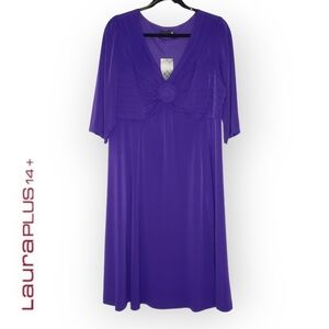 LauraPlus14+ Purple Midi Length with Rossette